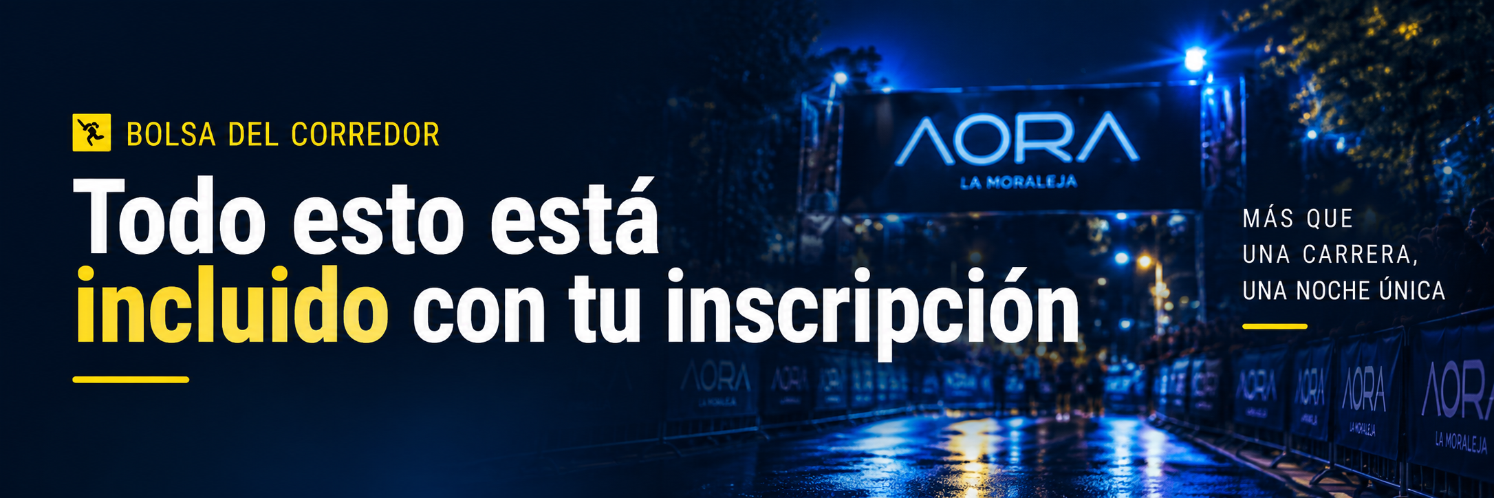 Banner bolsa de corredor Legua Nocturna AORA La Moraleja