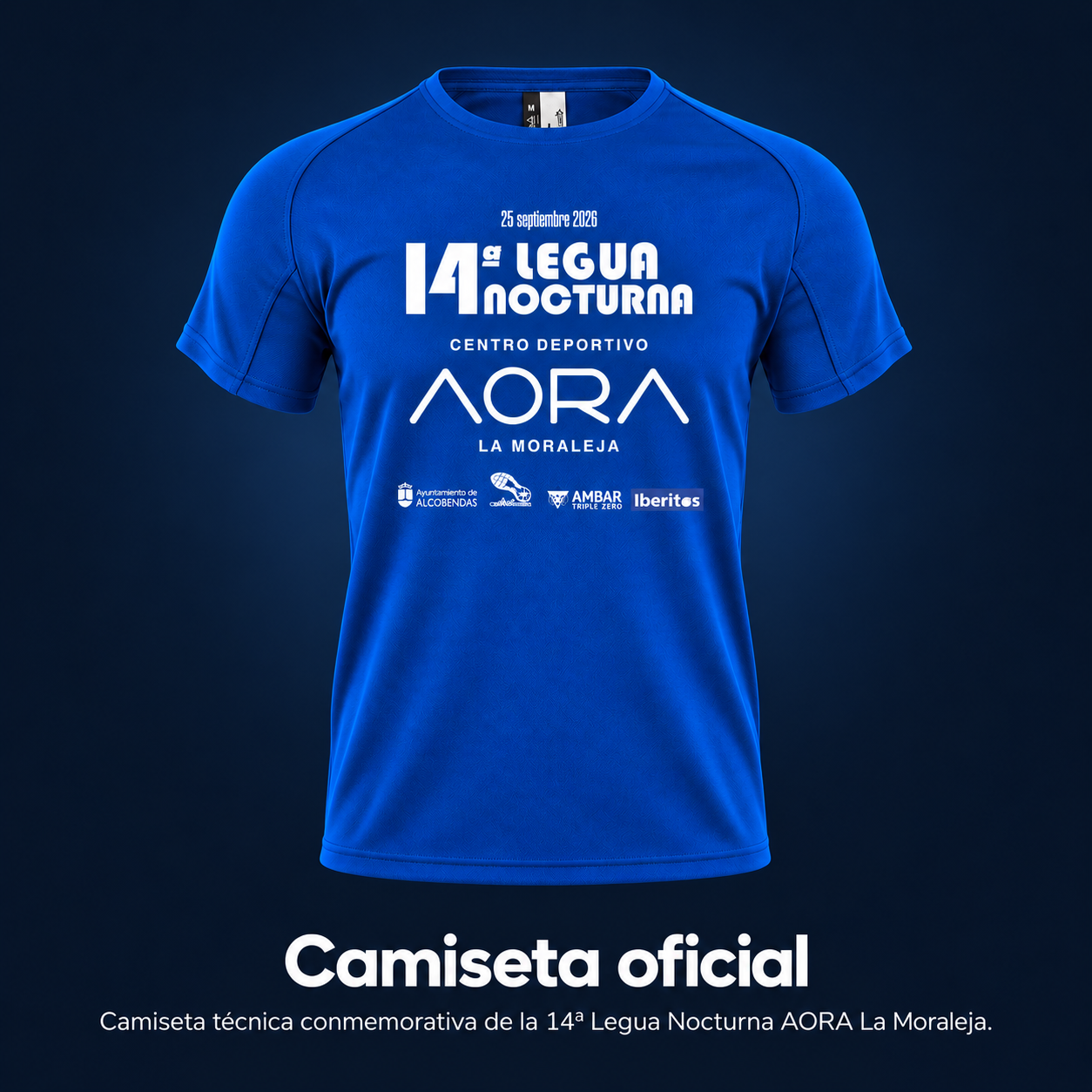 Camiseta 14ª Legua Nocturna AORA La Moraleja WEB texto